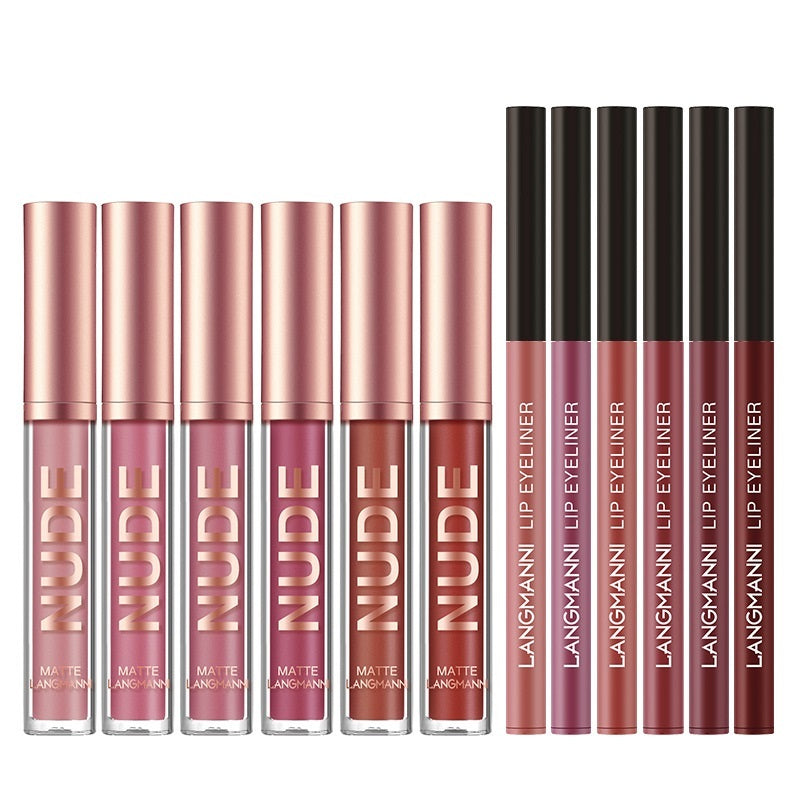 Mattes Lippgloss & Lipliner-Set 12-teilig