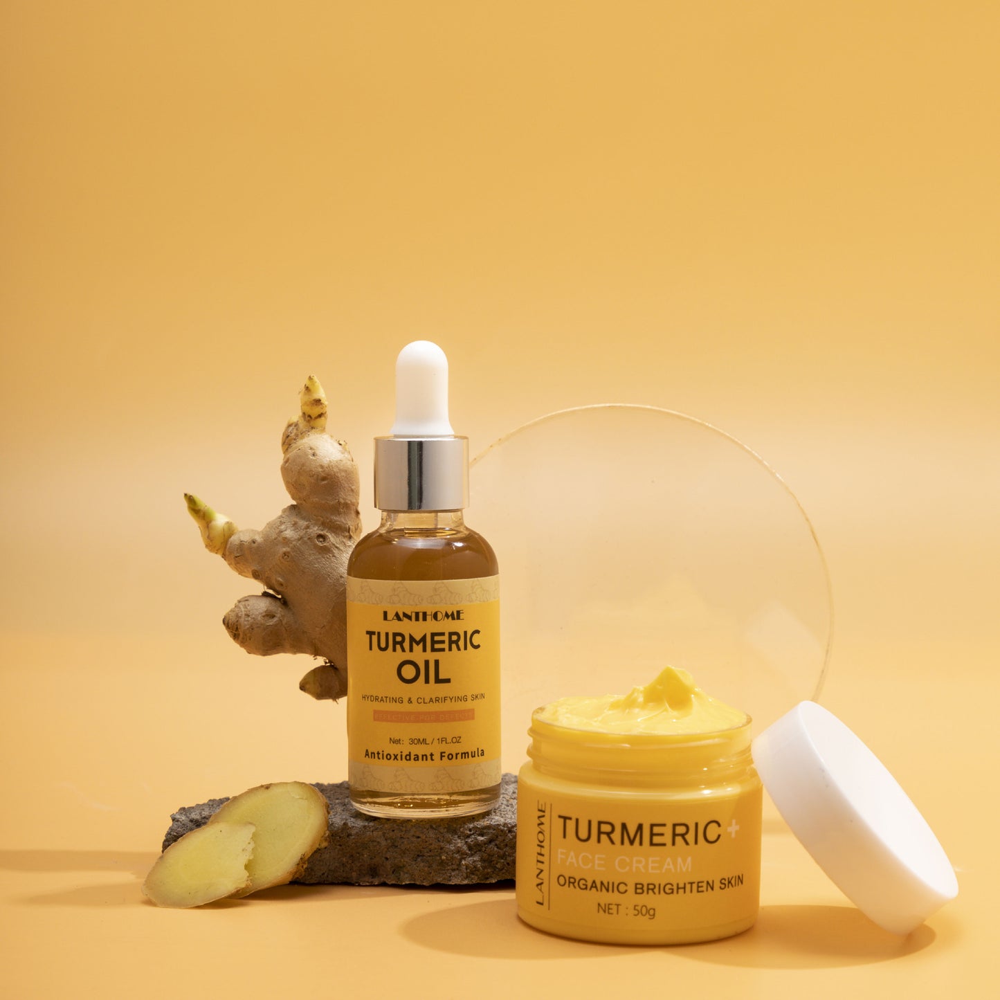 Hautpflegeset mit ätherischem Ingwercreme & Kurkumaöl