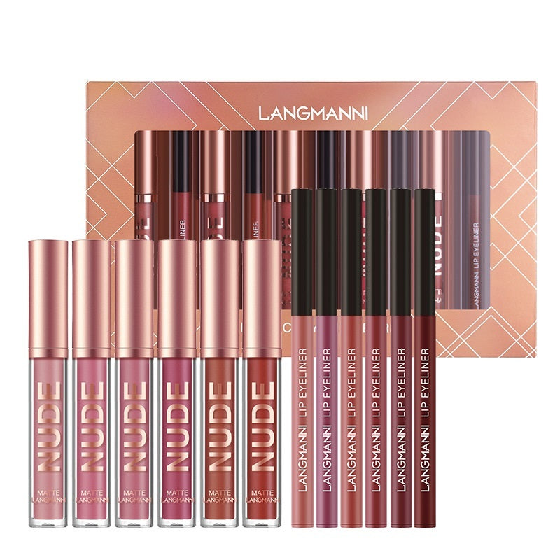 Mattes Lippgloss & Lipliner-Set 12-teilig