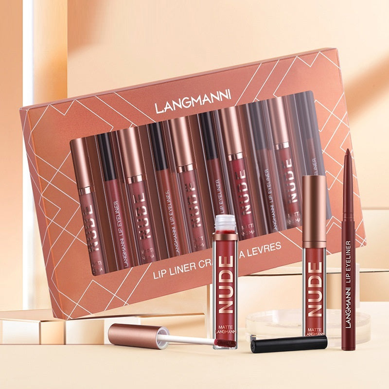 Mattes Lippgloss & Lipliner-Set 12-teilig